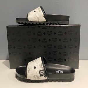 mcm rose gold slides